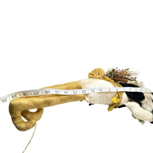 Handcrafted Santa Claus Doll Holiday 19" Gold Hat White Beard Tassel Fabric Gift - Picture 5 of 10